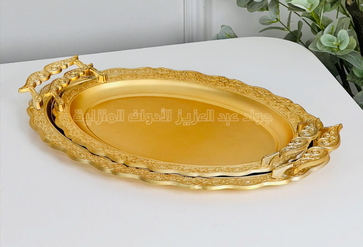 طقم صواني تقديم ضيافة معدن