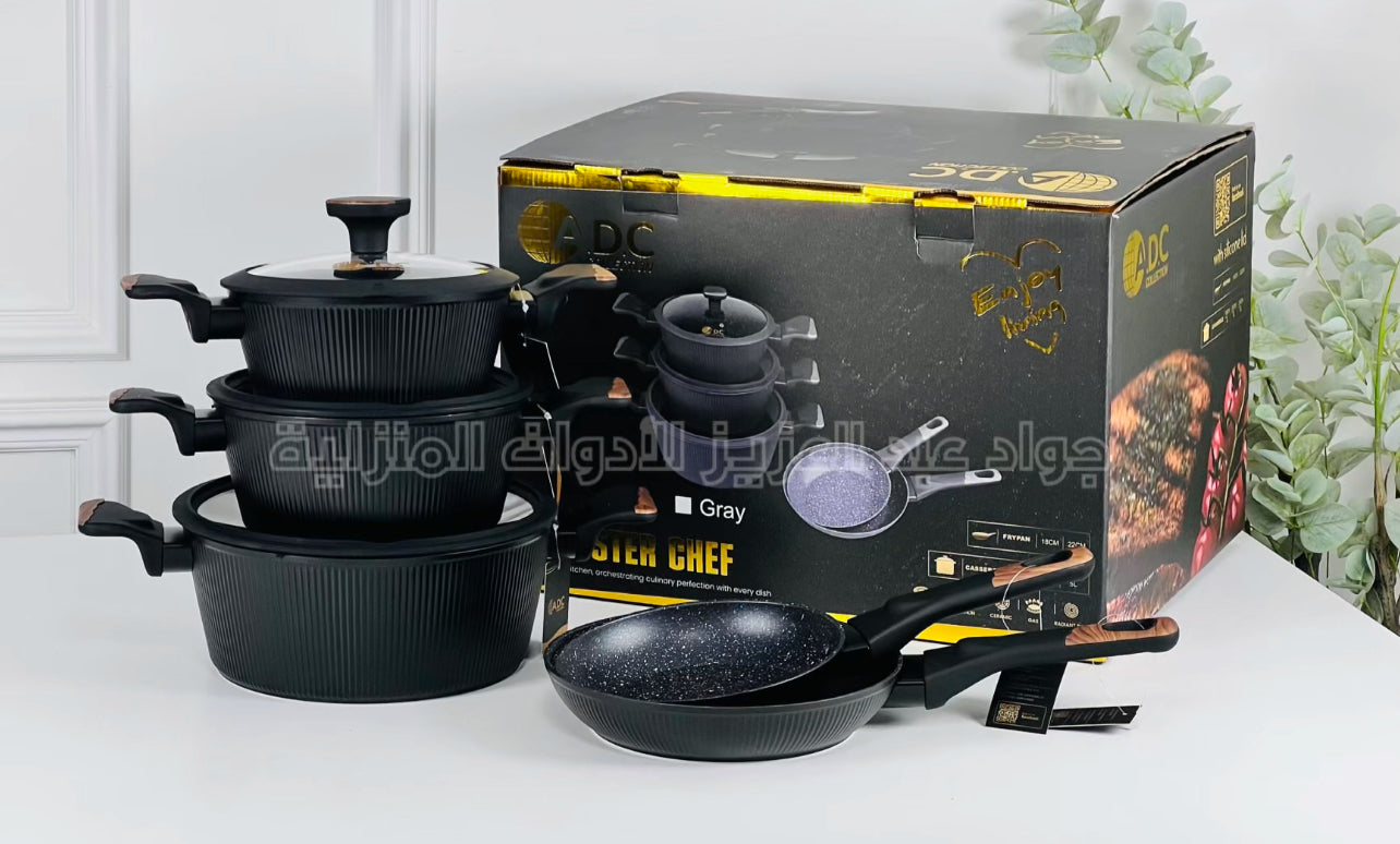 طقم طناجر + قلايات جرانيت