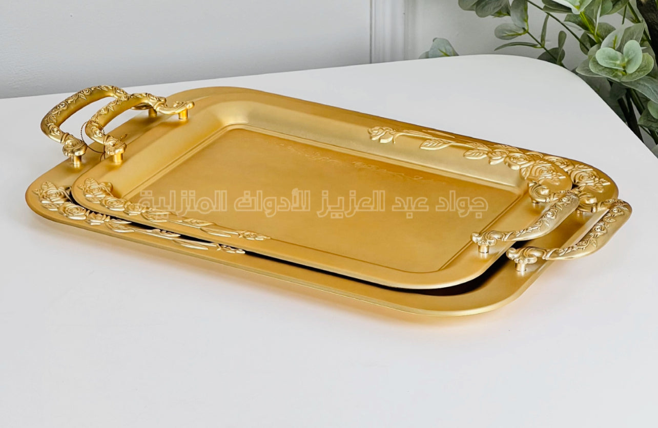 طقم صواني تقديم ضيافة معدن
