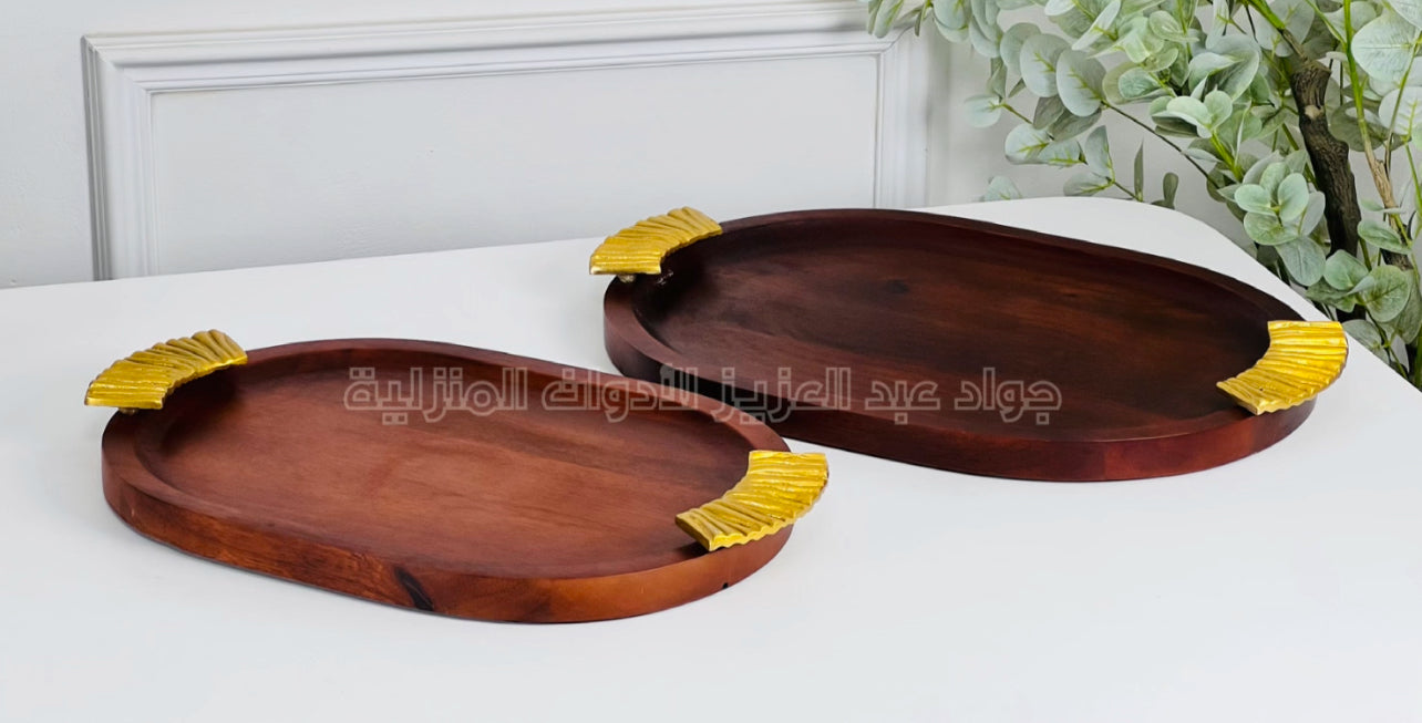 طقم صواني تقديم خشب هندي
