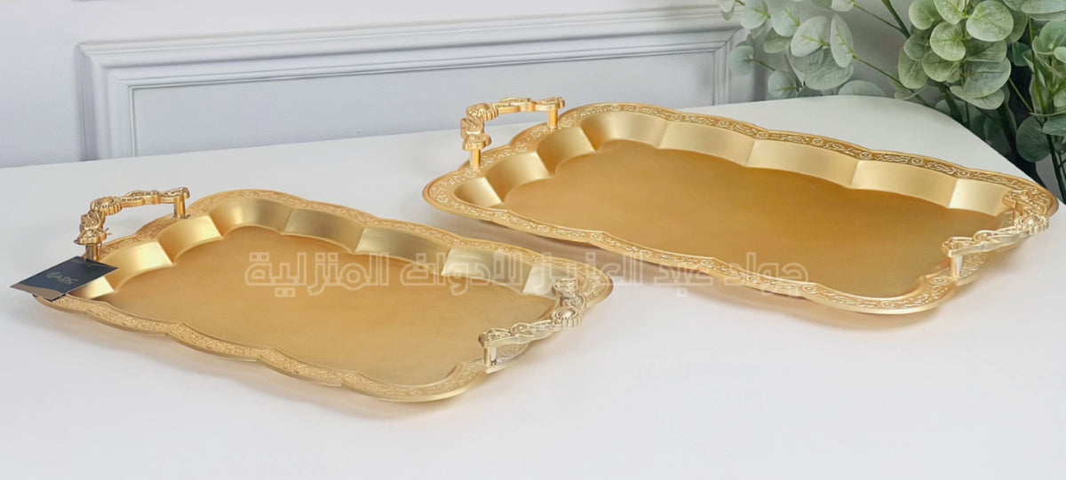 طقم صواني تقديم ضيافة معدن