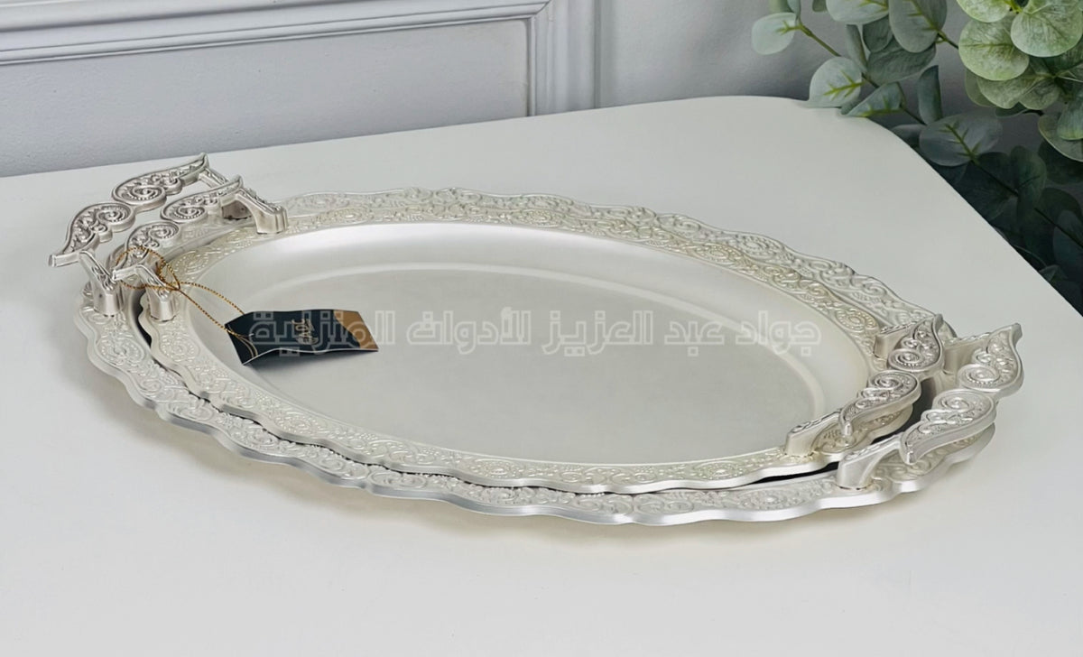 طقم صواني تقديم ضيافة معدن