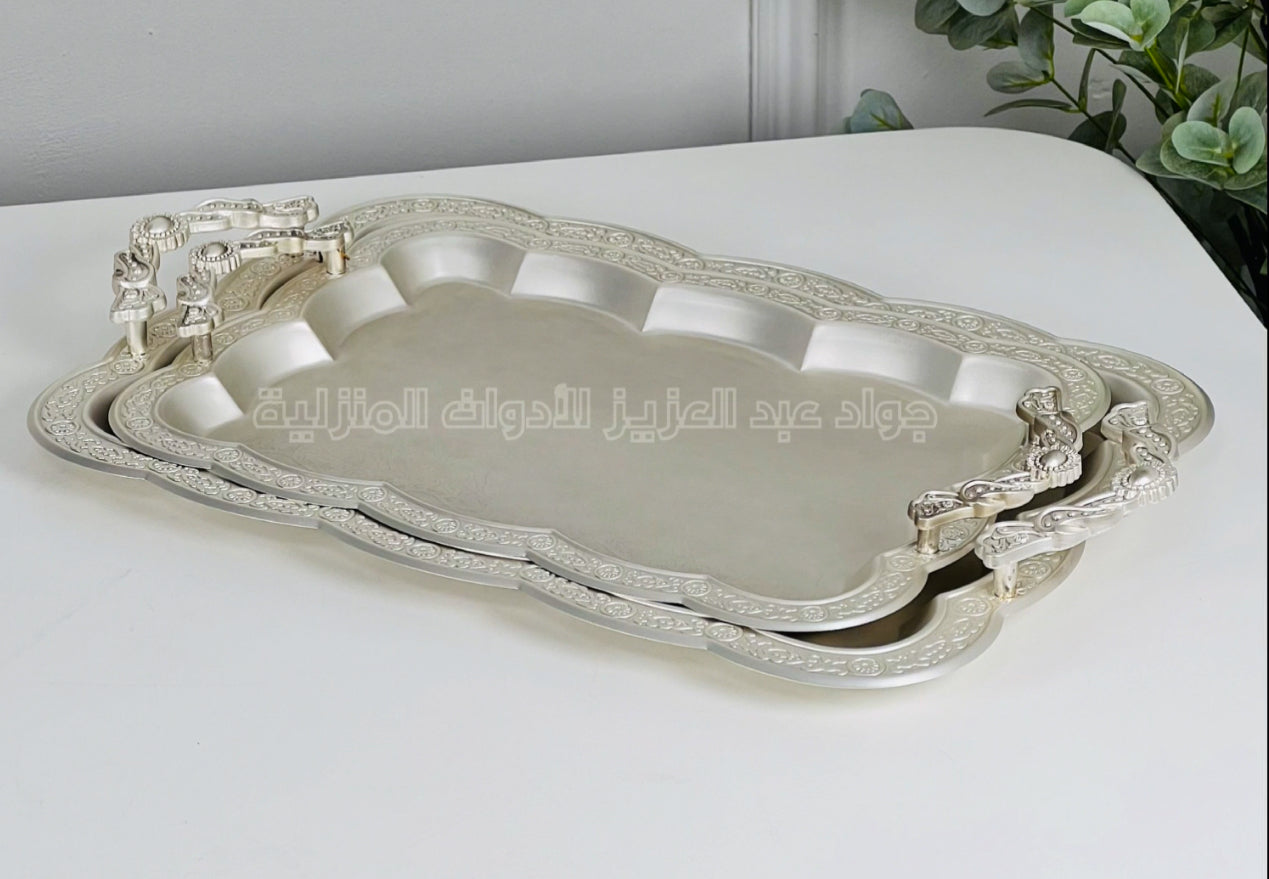طقم صواني تقديم ضيافة معدن